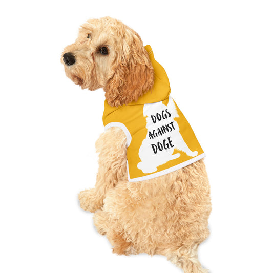 Yellow Dogs Against DOGE Raised Paw Pet Hoodie