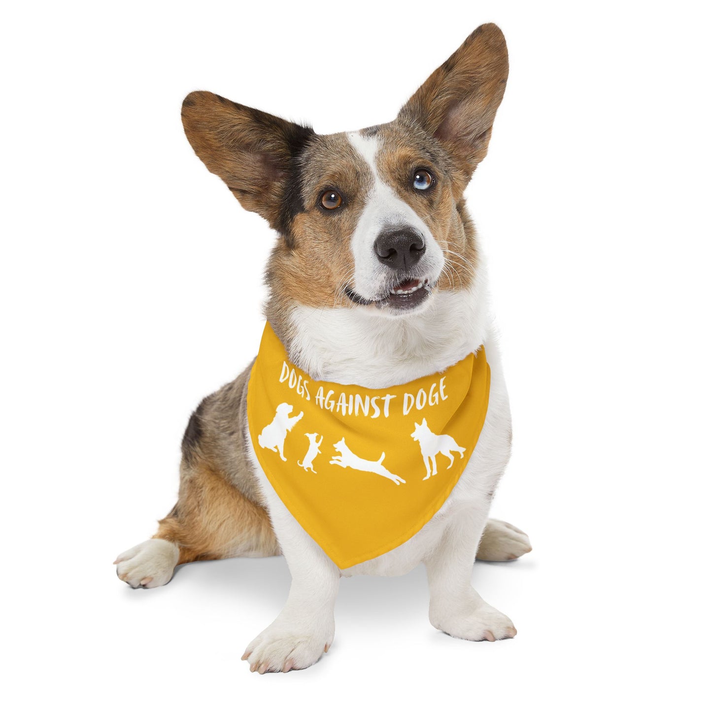 Yellow Dogs Against DOGE Protesting Pups Pet Bandana Collar - Stylish Accessory for Dog Lovers