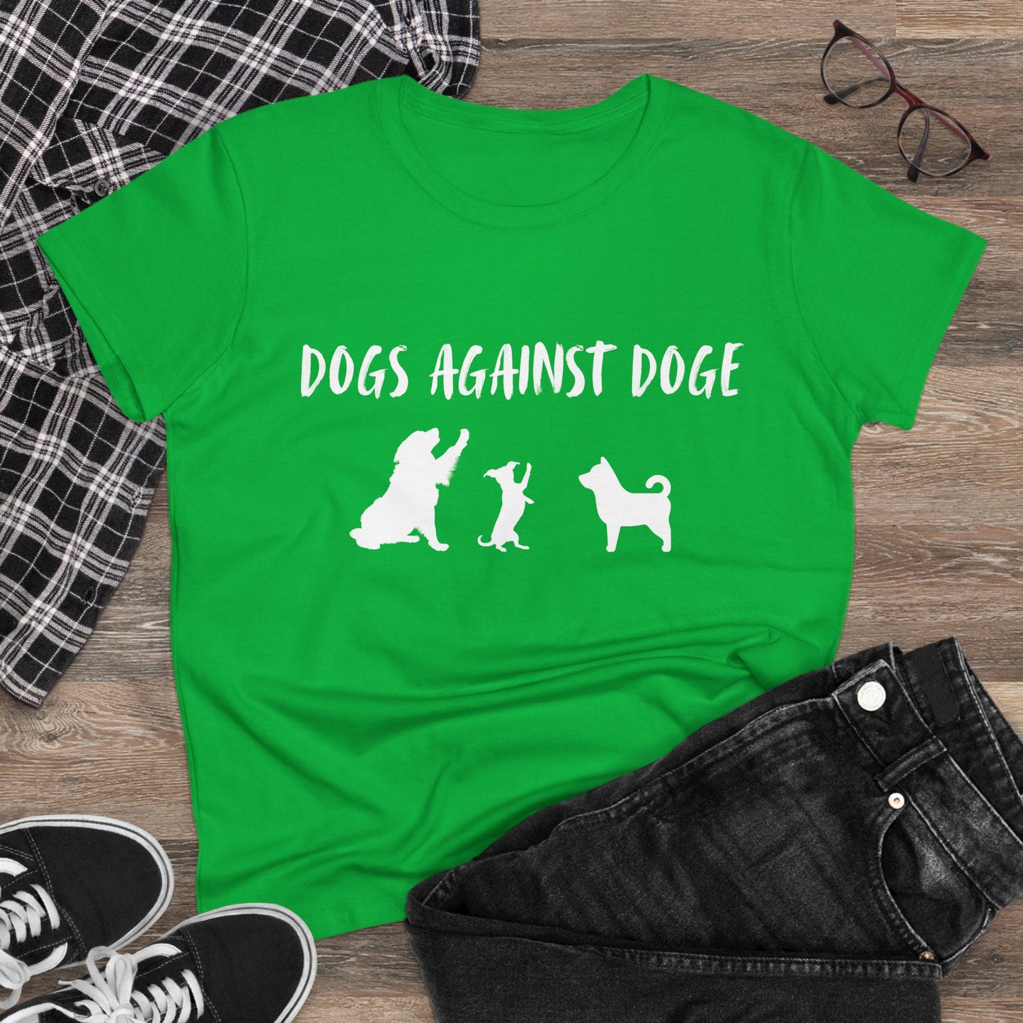 Color Edition: Women's Dogs Against DOGE Cotton Tee