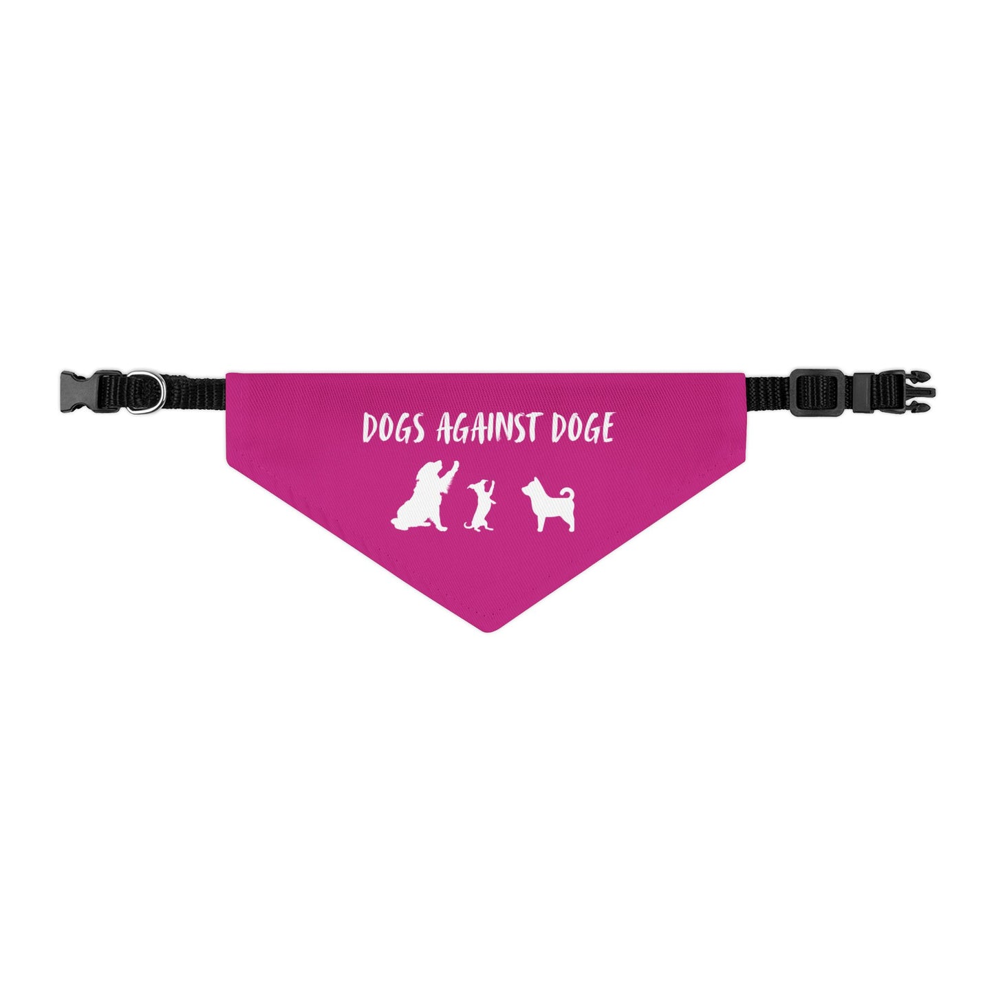 Hot Pink Dogs Against DOGE "Stop the DOGE" Pet Bandana Collar