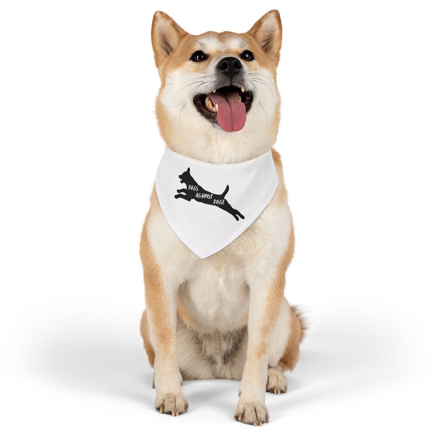 Dogs Against DOGE Lunging Pup Pet Bandana Collar