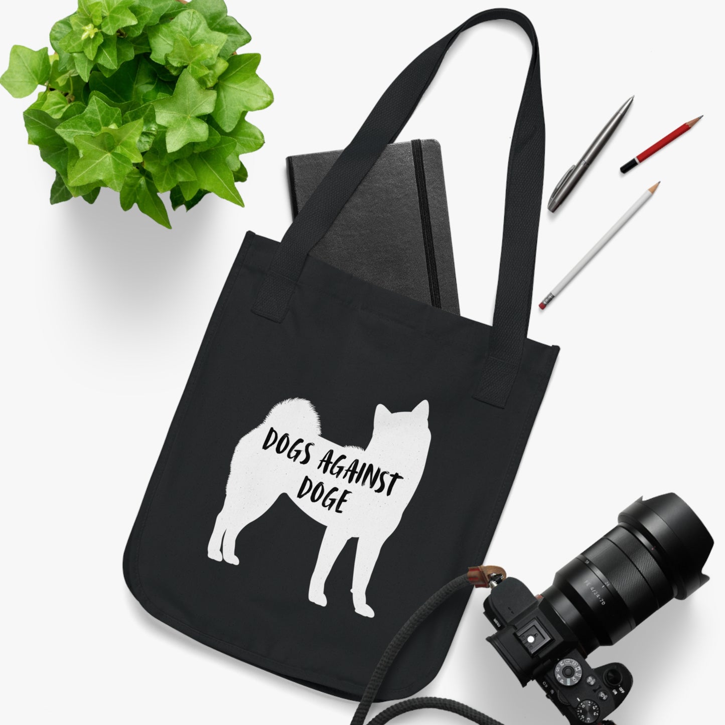 Shiba Inu Dogs Against DOGE Organic Canvas Tote Bag