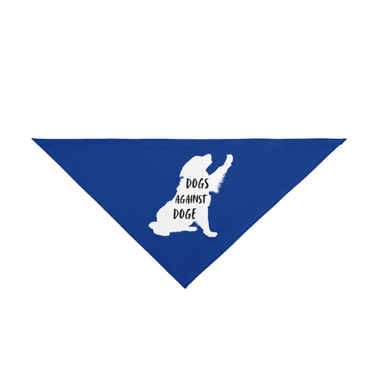 Blue Raised Paw Dogs Against DOGE Pet Bandana