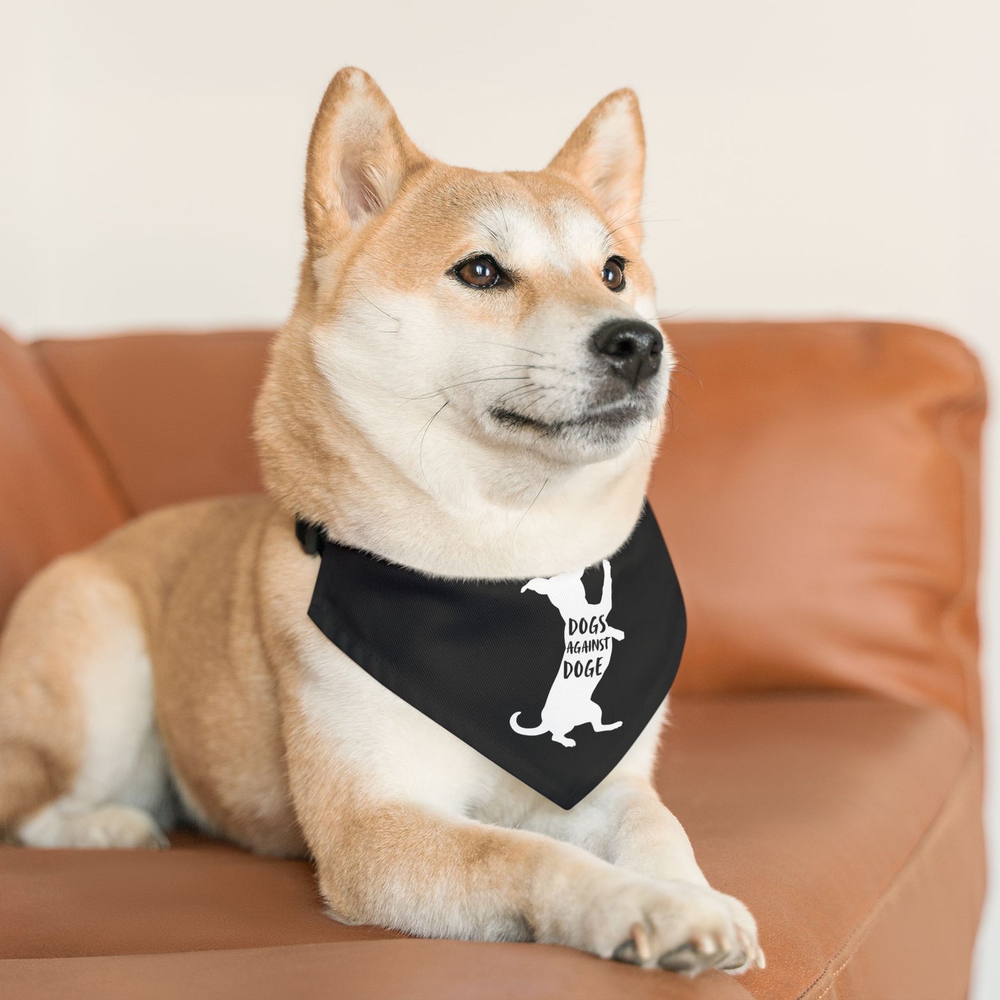 Black Wiener Dogs Against DOGE Pet Bandana Collar