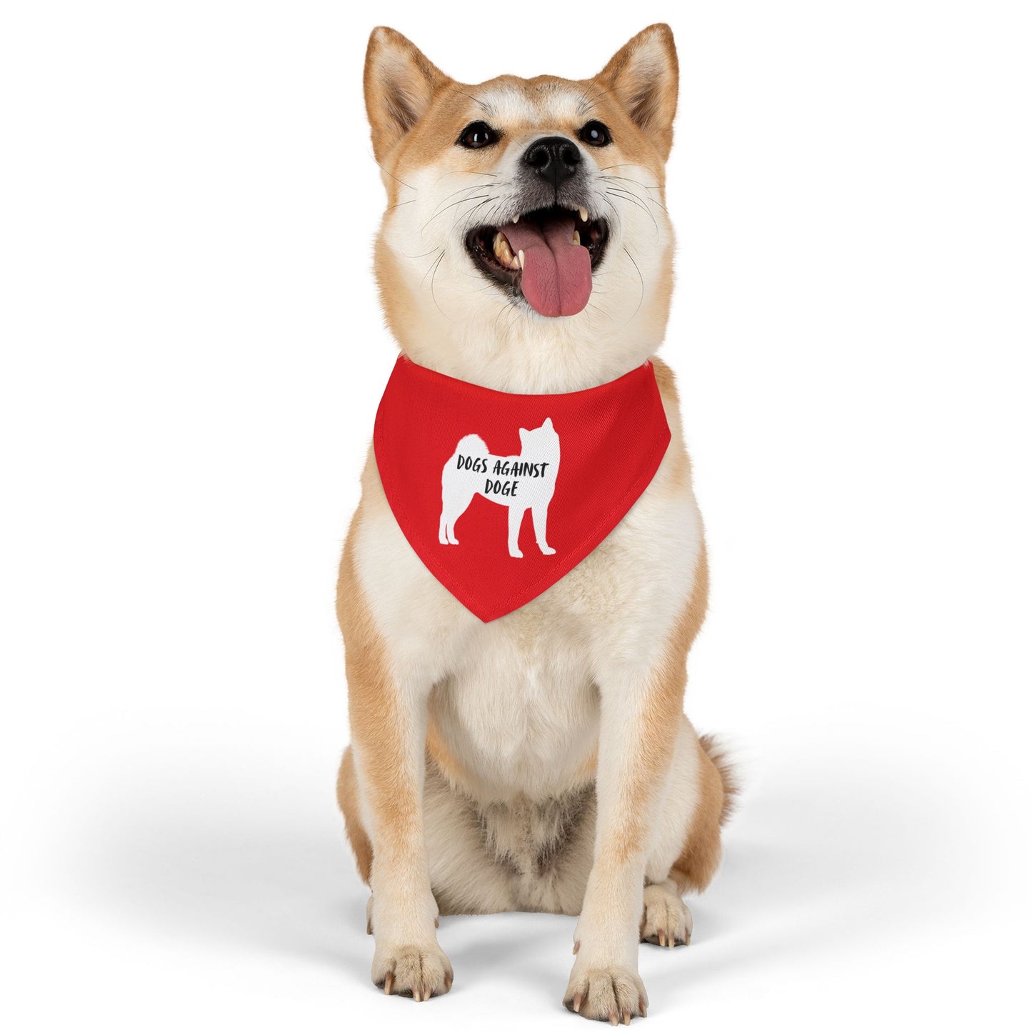 Red Dogs Against DOGE Shiba Inu Pet Bandana Collar