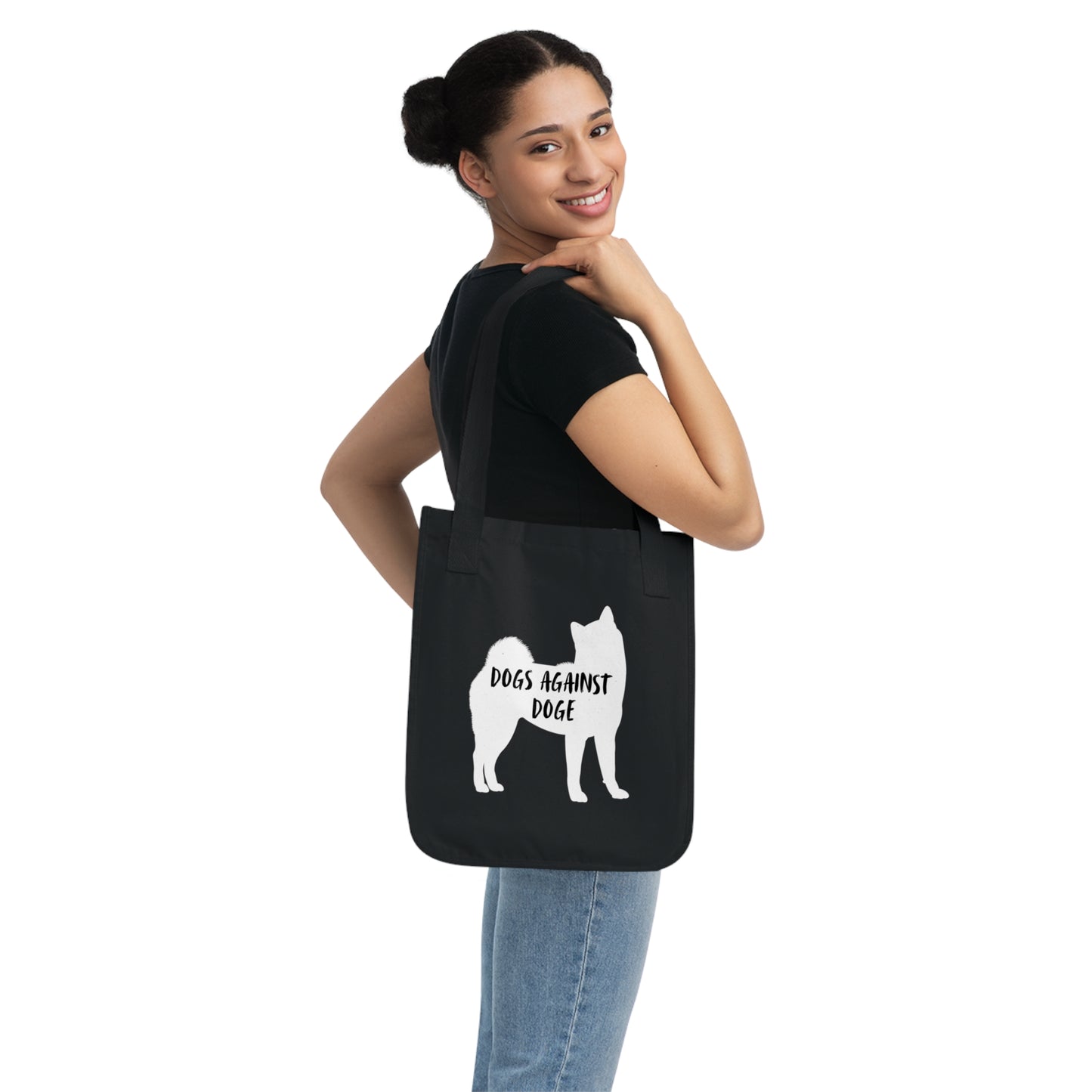 Shiba Inu Dogs Against DOGE Organic Canvas Tote Bag