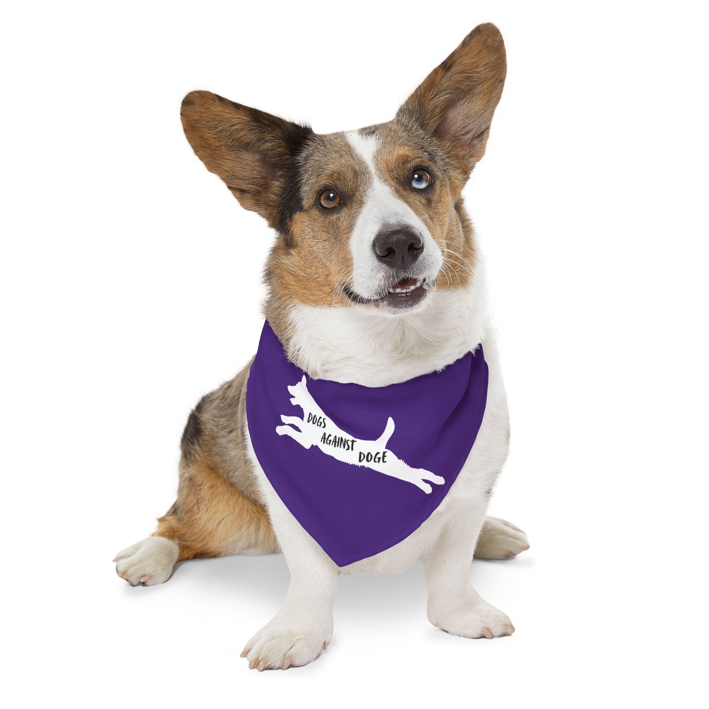 Purple Dogs Against DOGE Lunging Pup Pet Bandana Collar
