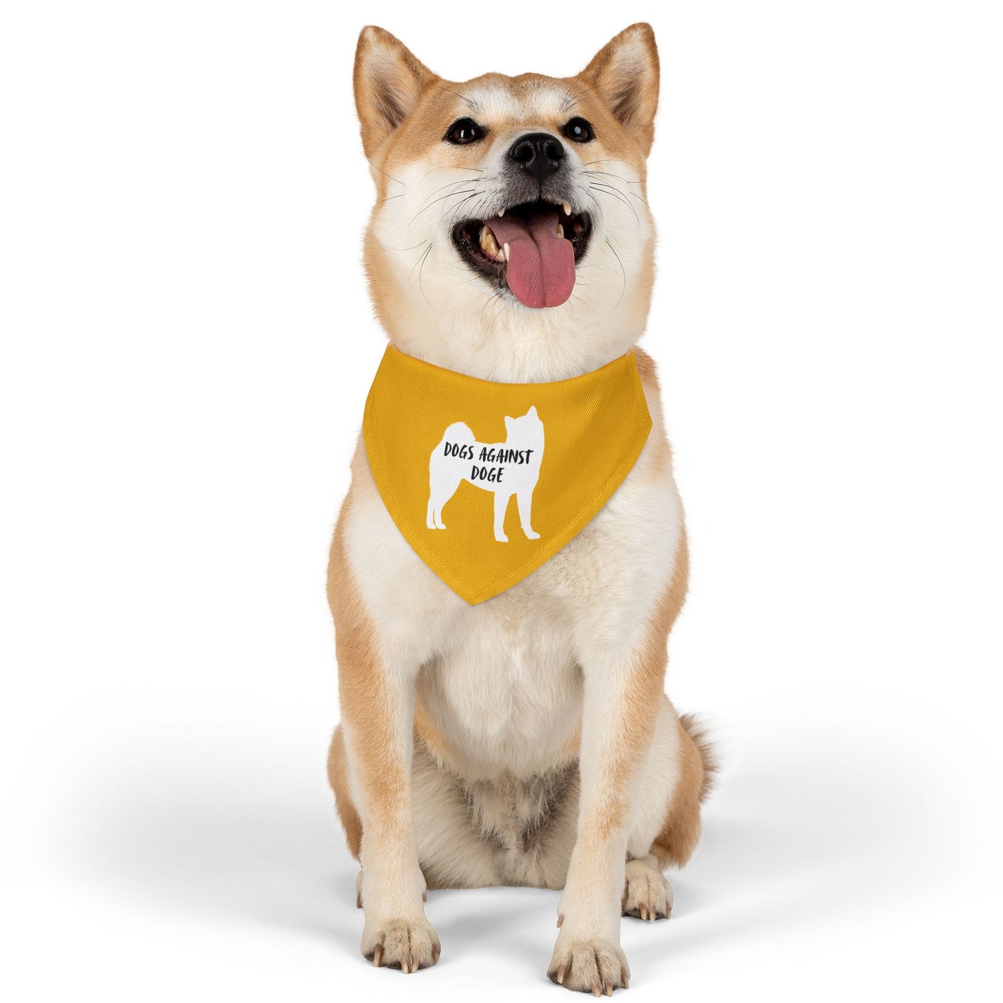 Yellow Dogs Against DOGE Shiba Inu Pet Bandana Collar