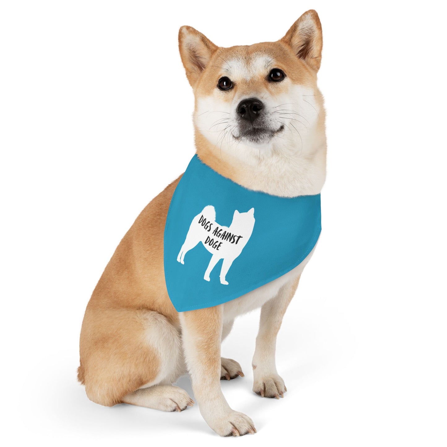 Turquoise Dogs Against DOGE Shiba Inu Pet Bandana Collar
