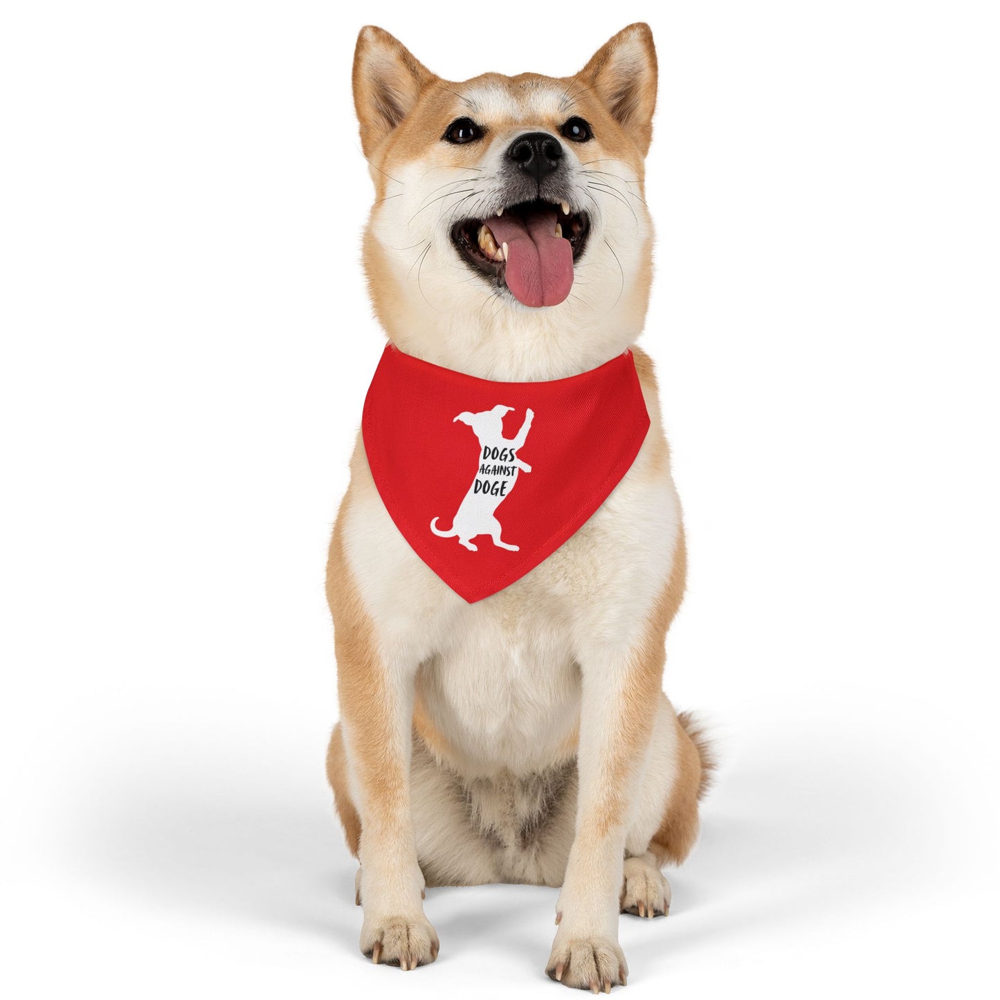Red Wiener Dogs Against DOGE Pet Bandana Collar