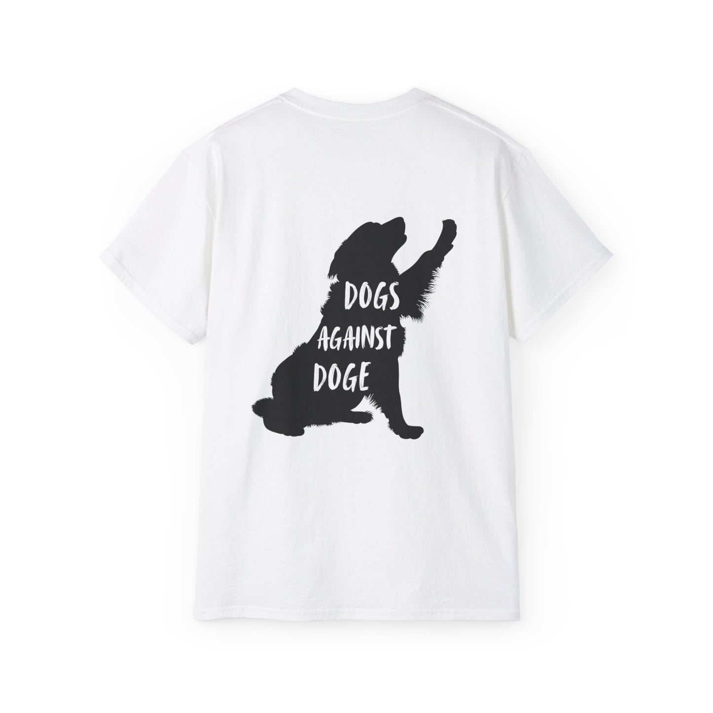 Unisex White Dogs Against DOGE Ultra Cotton Tee