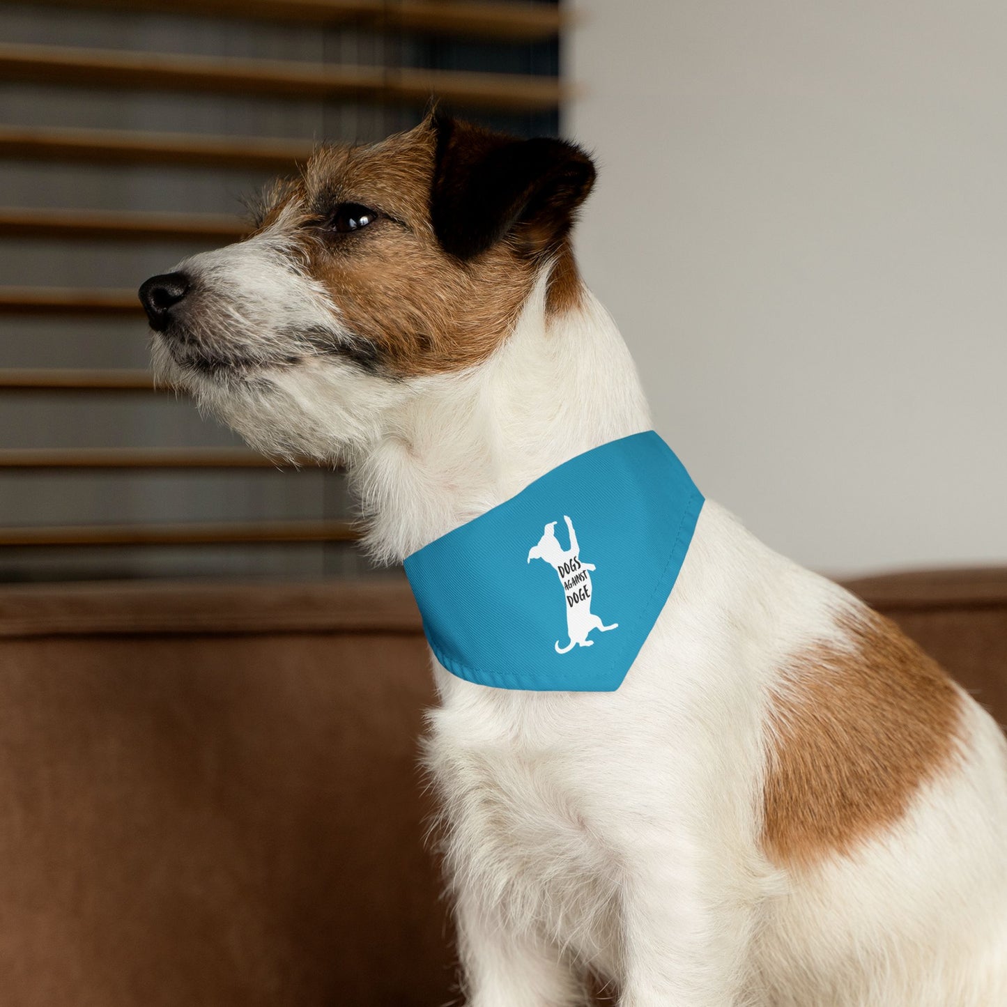 Turquoise Wiener Dogs Against DOGE Pet Bandana Collar