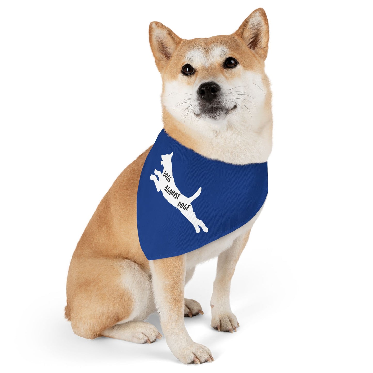 Blue Dogs Against DOGE Lunging Pup Pet Bandana Collar