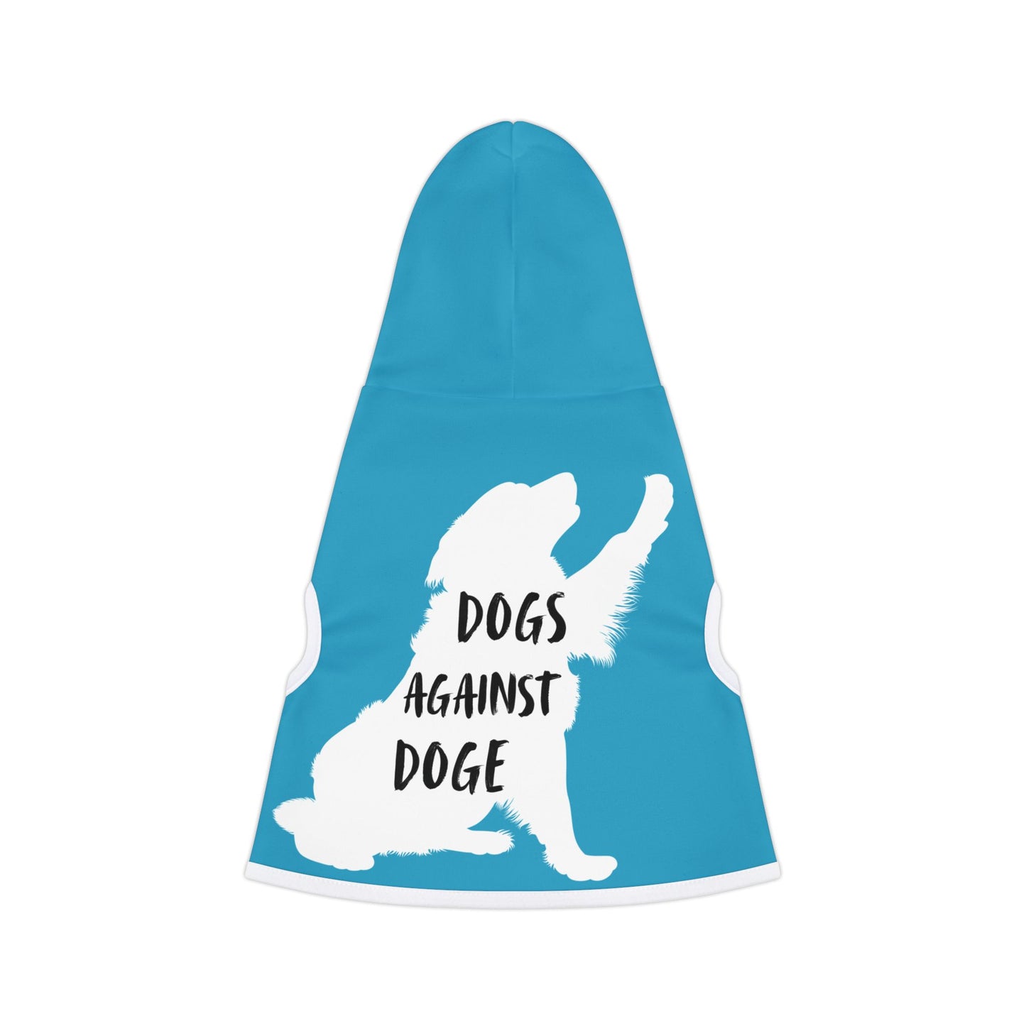 Turquoise Dogs Against DOGE Raised Paw Pet Hoodie