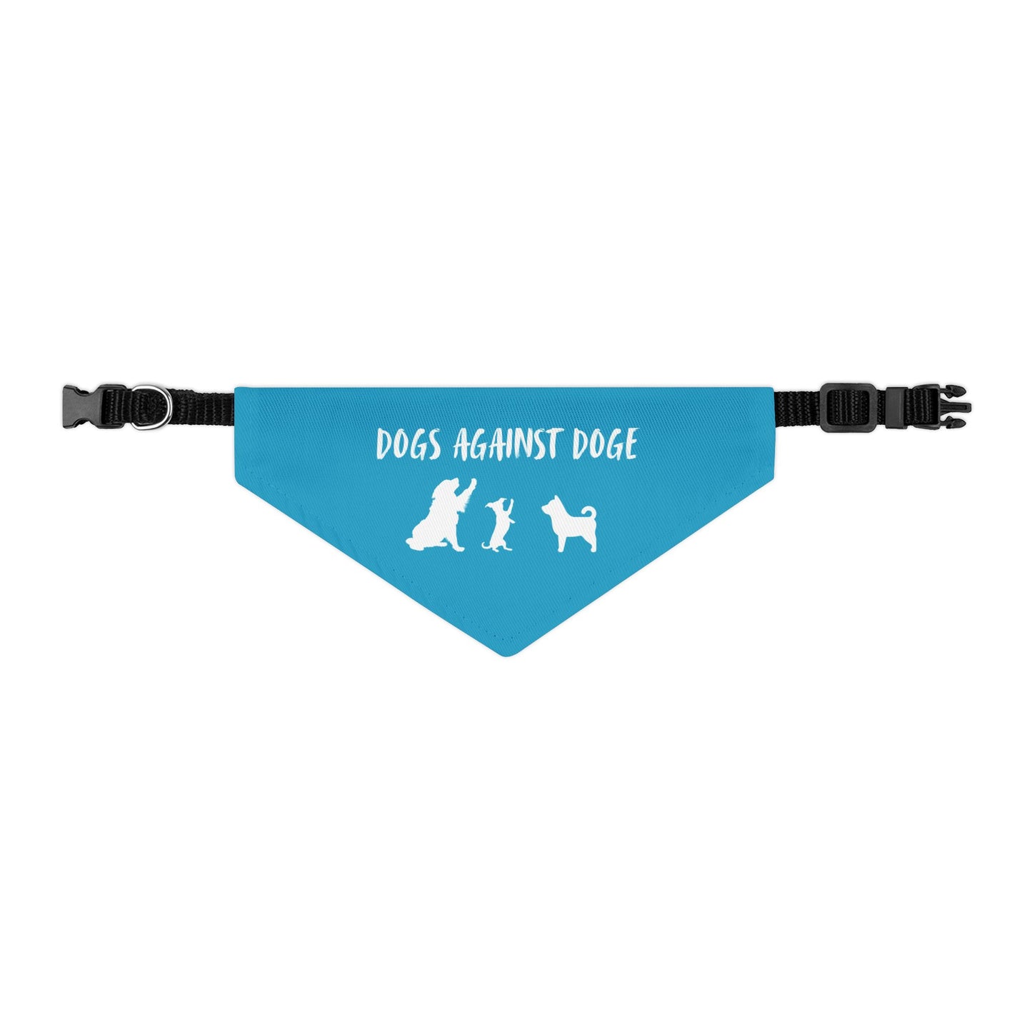 Turquoise Dogs Against DOGE "Stop the DOGE" Pet Bandana Collar