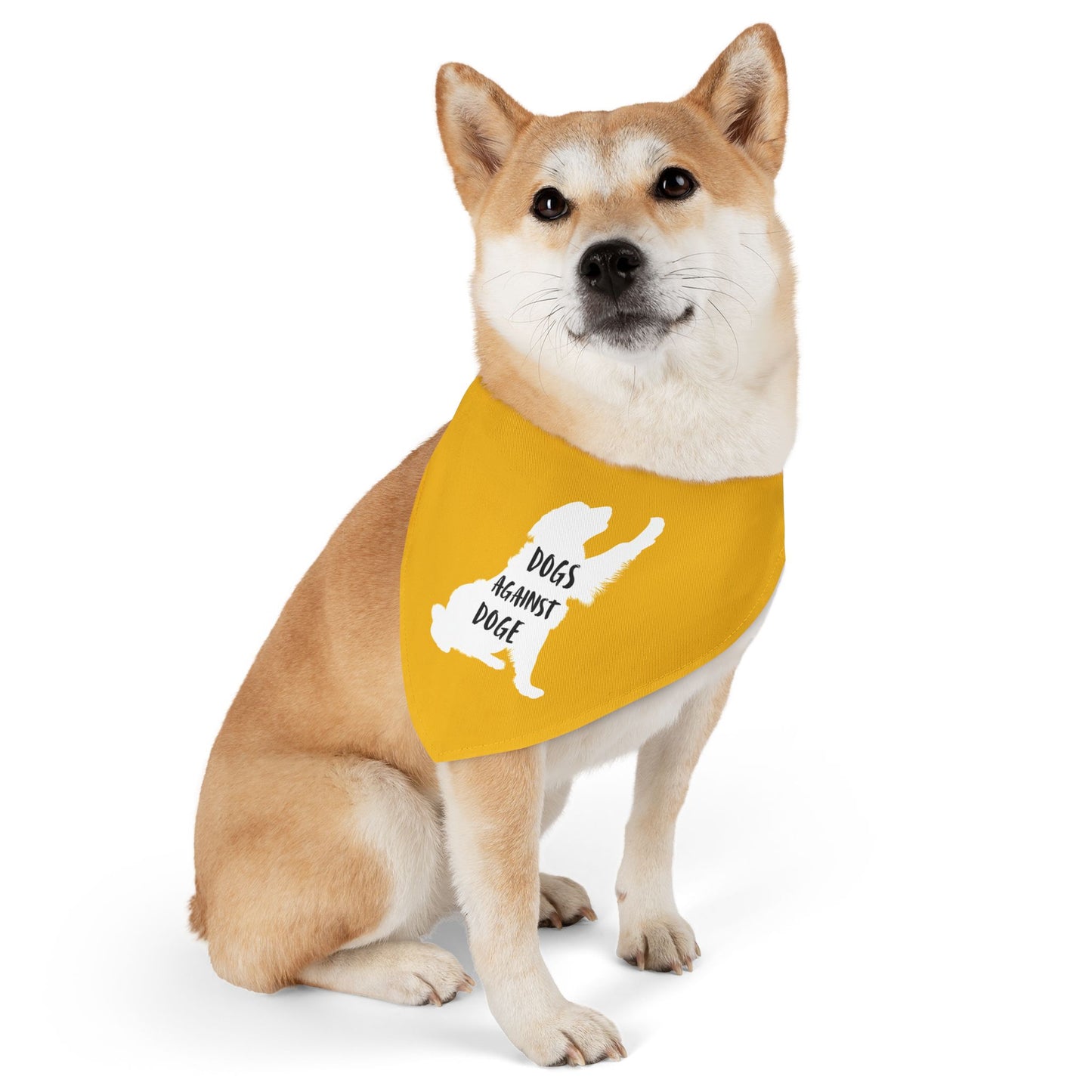 Yellow Dogs Against DOGE Raised Paw Pet Bandana Collar