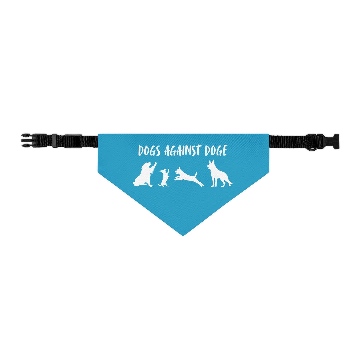 Turquoise Dogs Against DOGE Protesting Pups Pet Bandana Collar - Stylish Accessory for Dog Lovers