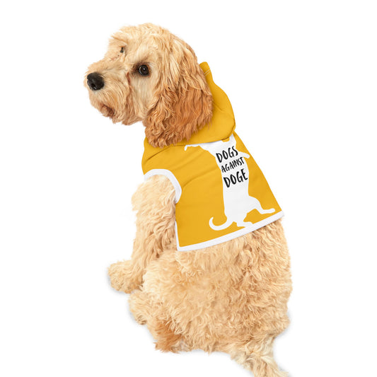 Yellow Wiener Dogs Against DOGE Pet Hoodie
