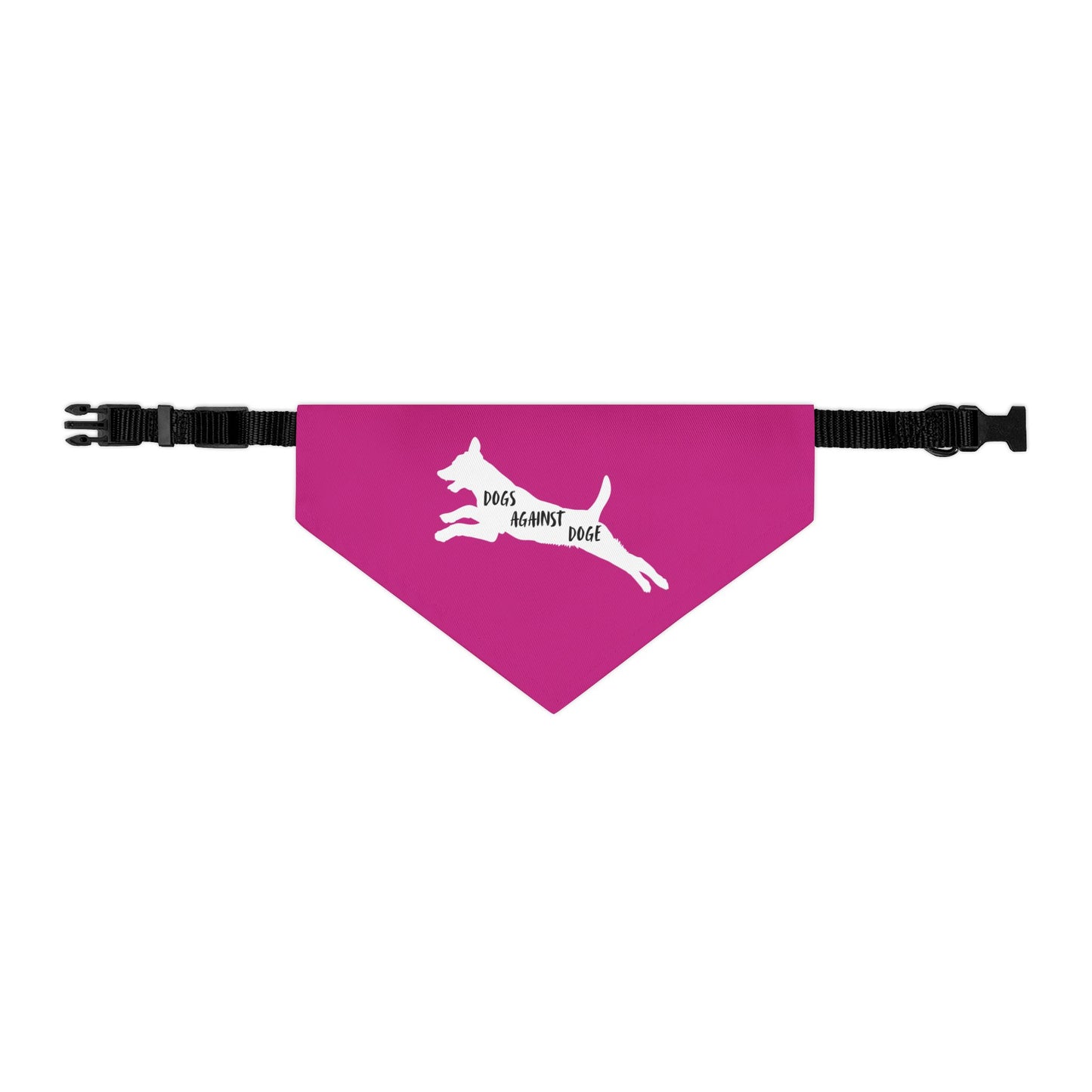 Hot Pink Dogs Against DOGE Lunging Pup Pet Bandana Collar