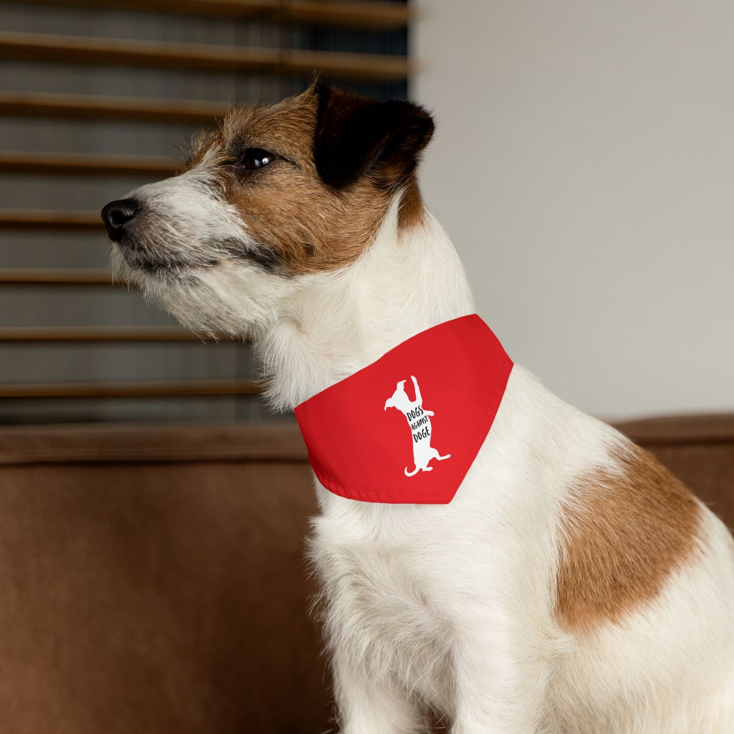 Red Wiener Dogs Against DOGE Pet Bandana Collar