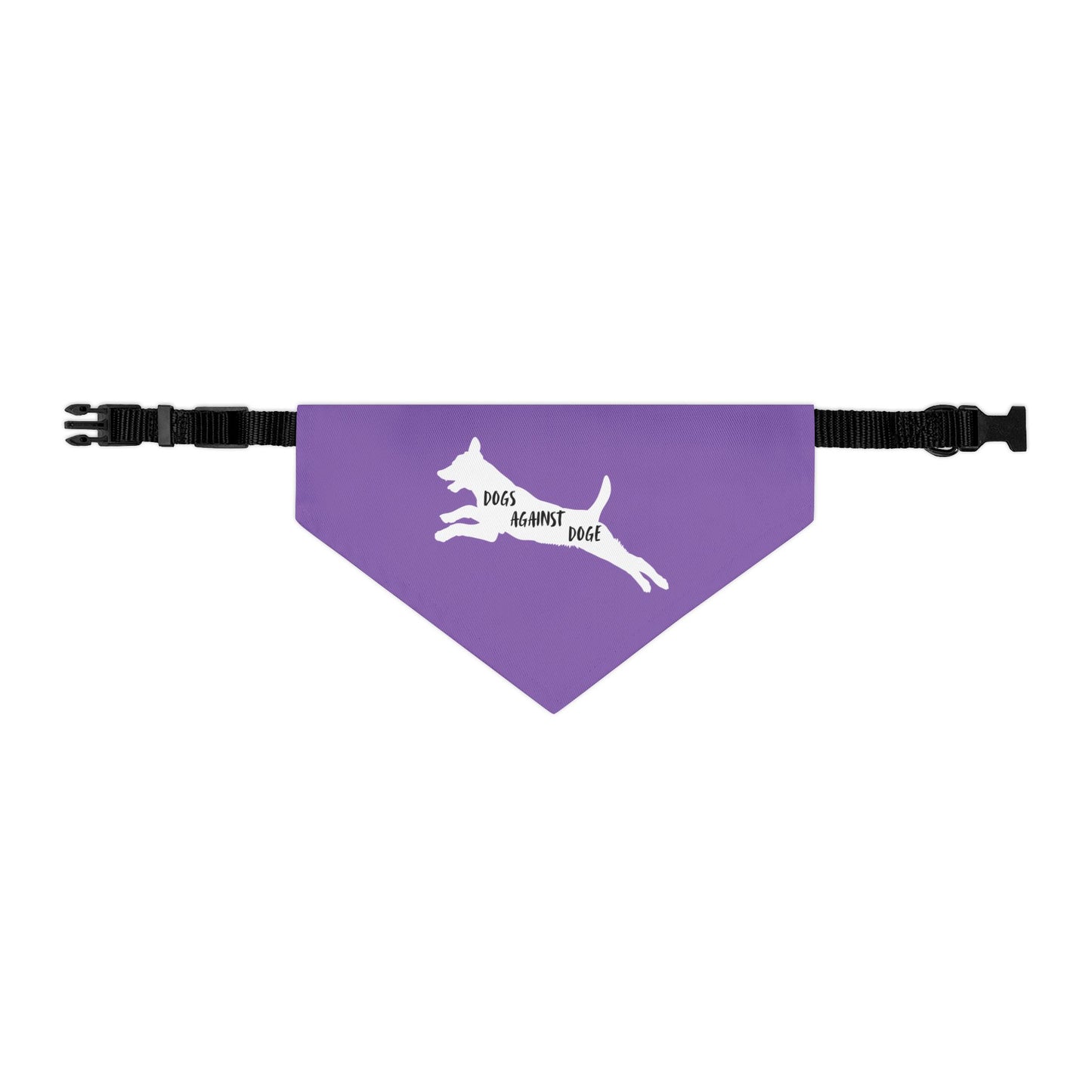Lavender Dogs Against DOGE Lunging Pup Pet Bandana Collar