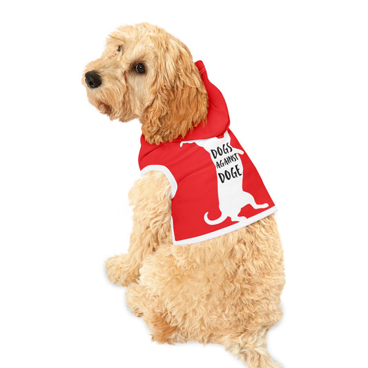 Red Wiener Dogs Against DOGE Pet Hoodie