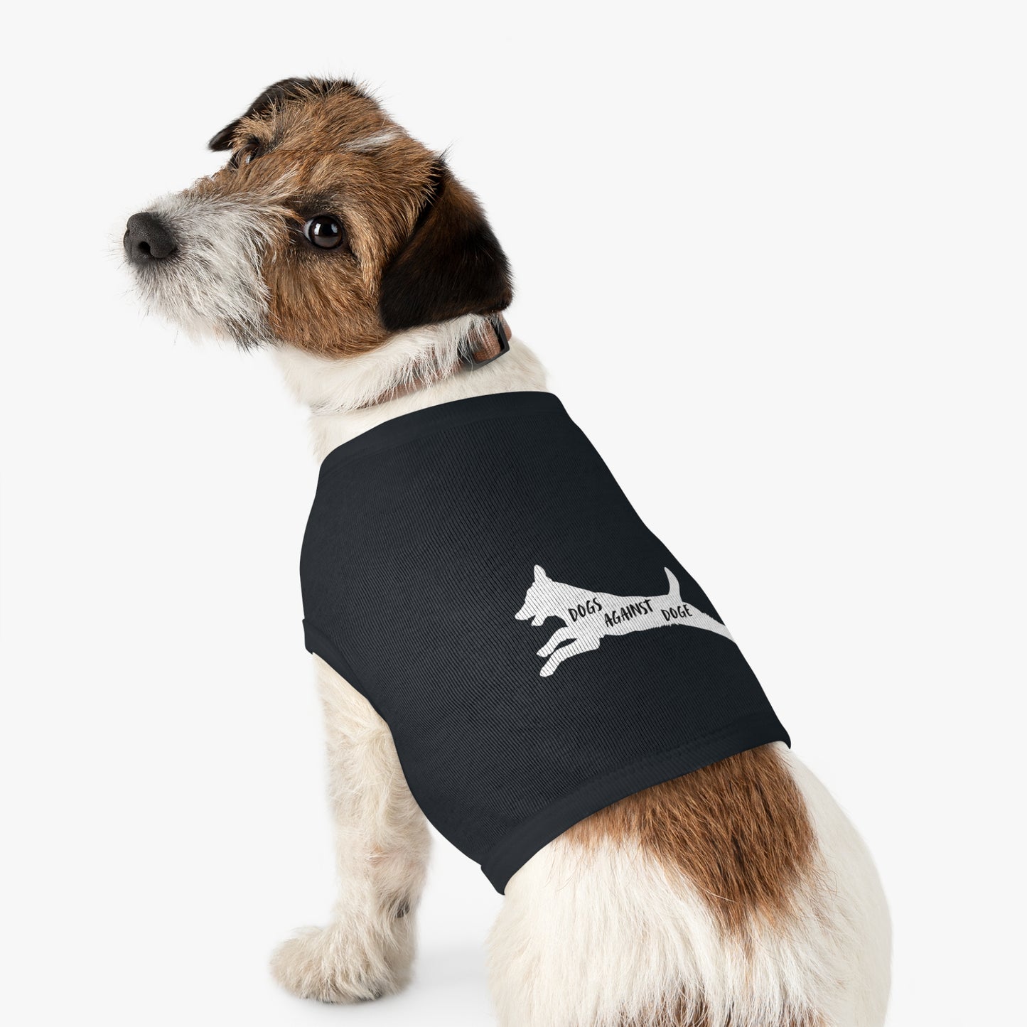 Black Lunging Pup Dogs Against DOGE Pet Tank Top