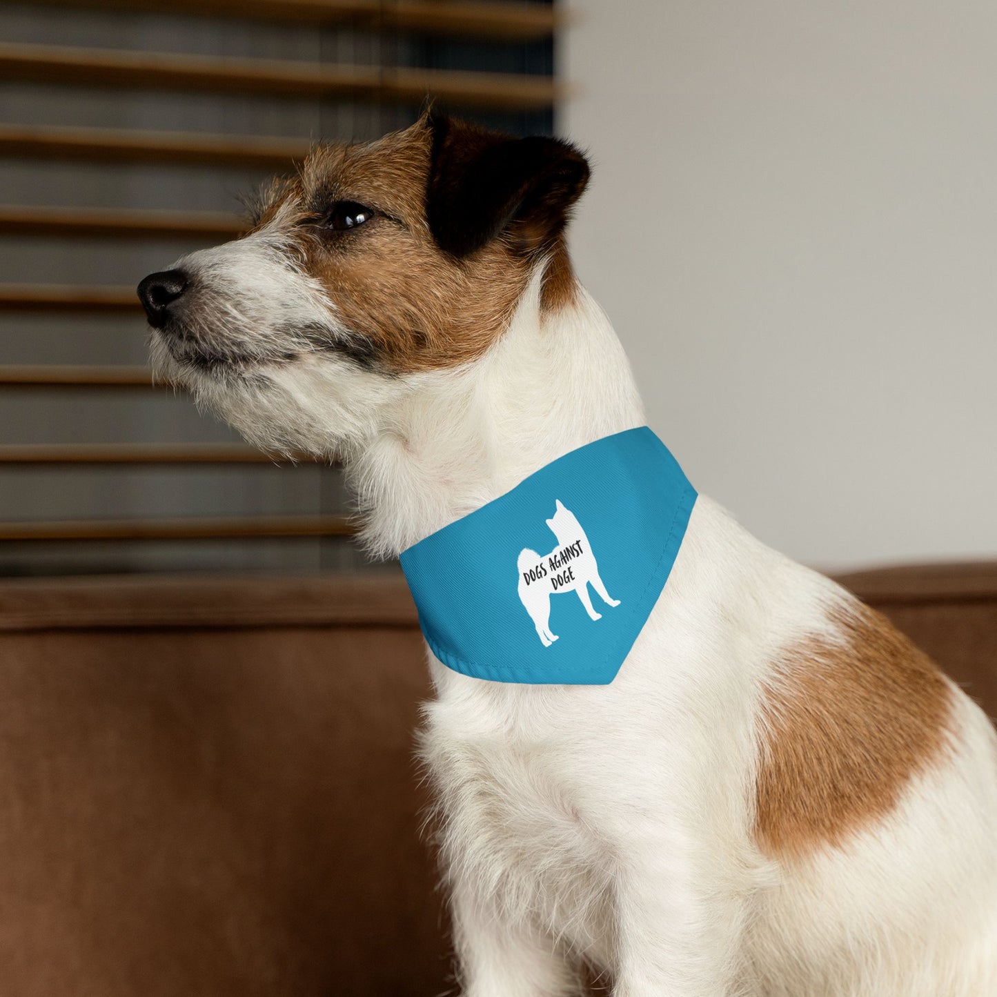 Turquoise Dogs Against DOGE Shiba Inu Pet Bandana Collar
