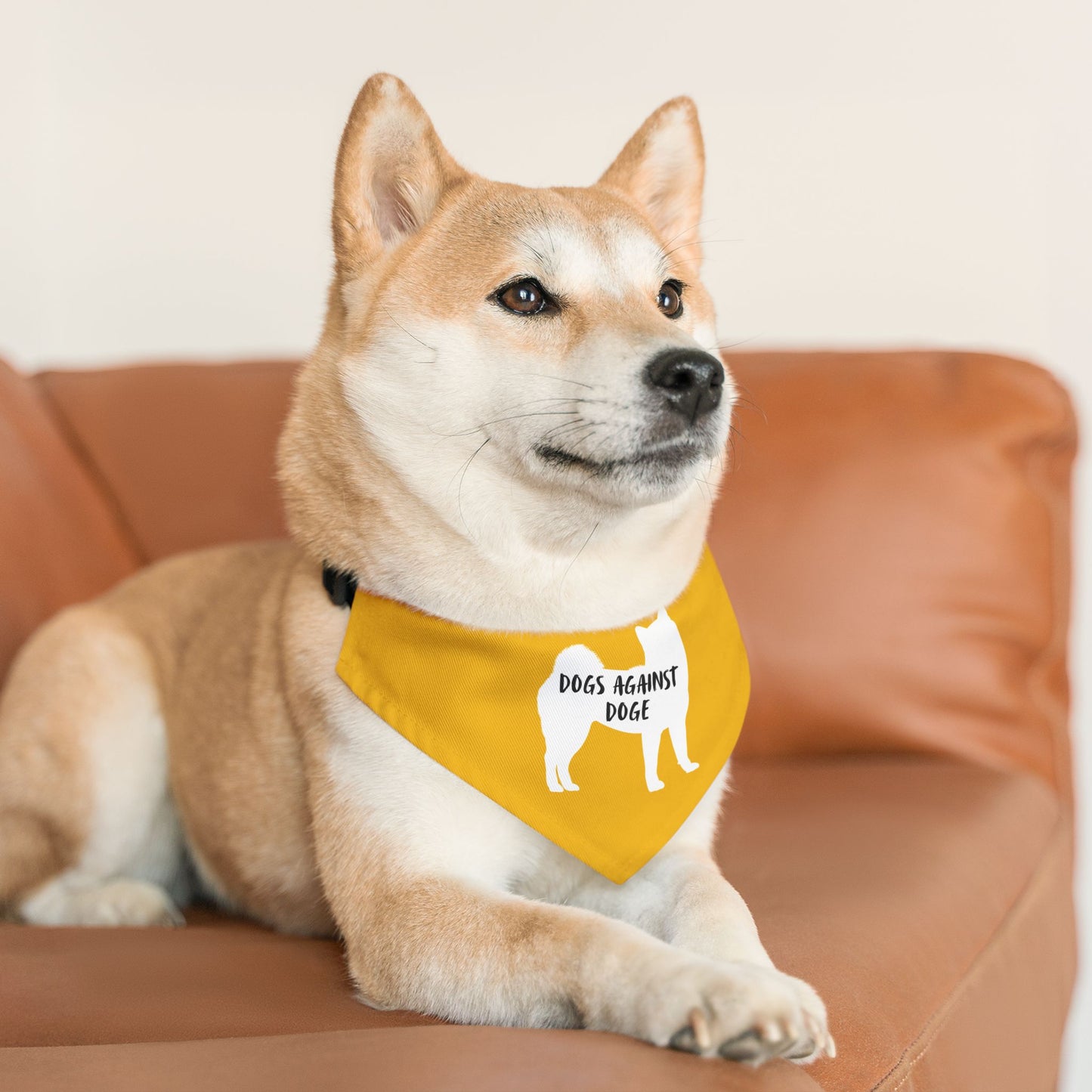 Yellow Dogs Against DOGE Shiba Inu Pet Bandana Collar