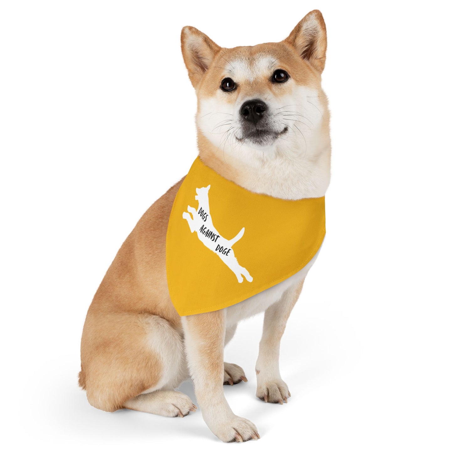 Yellow Dogs Against DOGE Lunging Pup Pet Bandana Collar