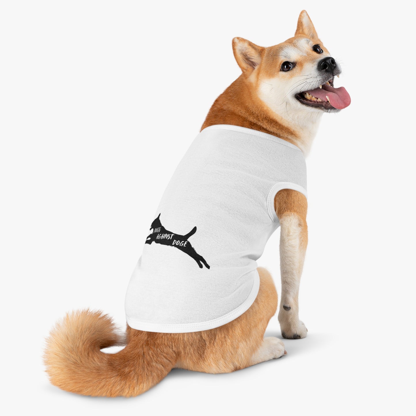 Lunging Pup Dogs Against DOGE Pet Tank Top