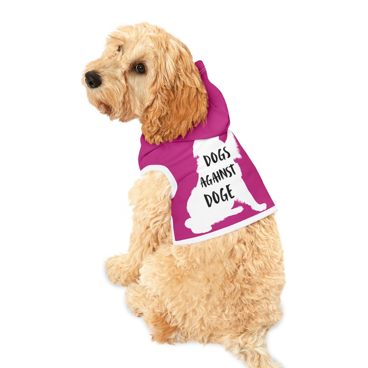 Hot Pink Dogs Against DOGE Raised Paw Pet Hoodie