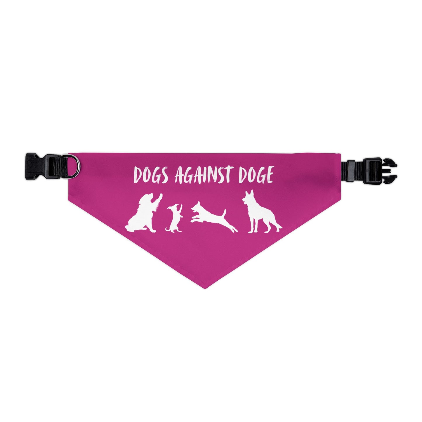 Hot Pink Dogs Against DOGE Protesting Pups Pet Bandana Collar - Stylish Accessory for Dog Lovers