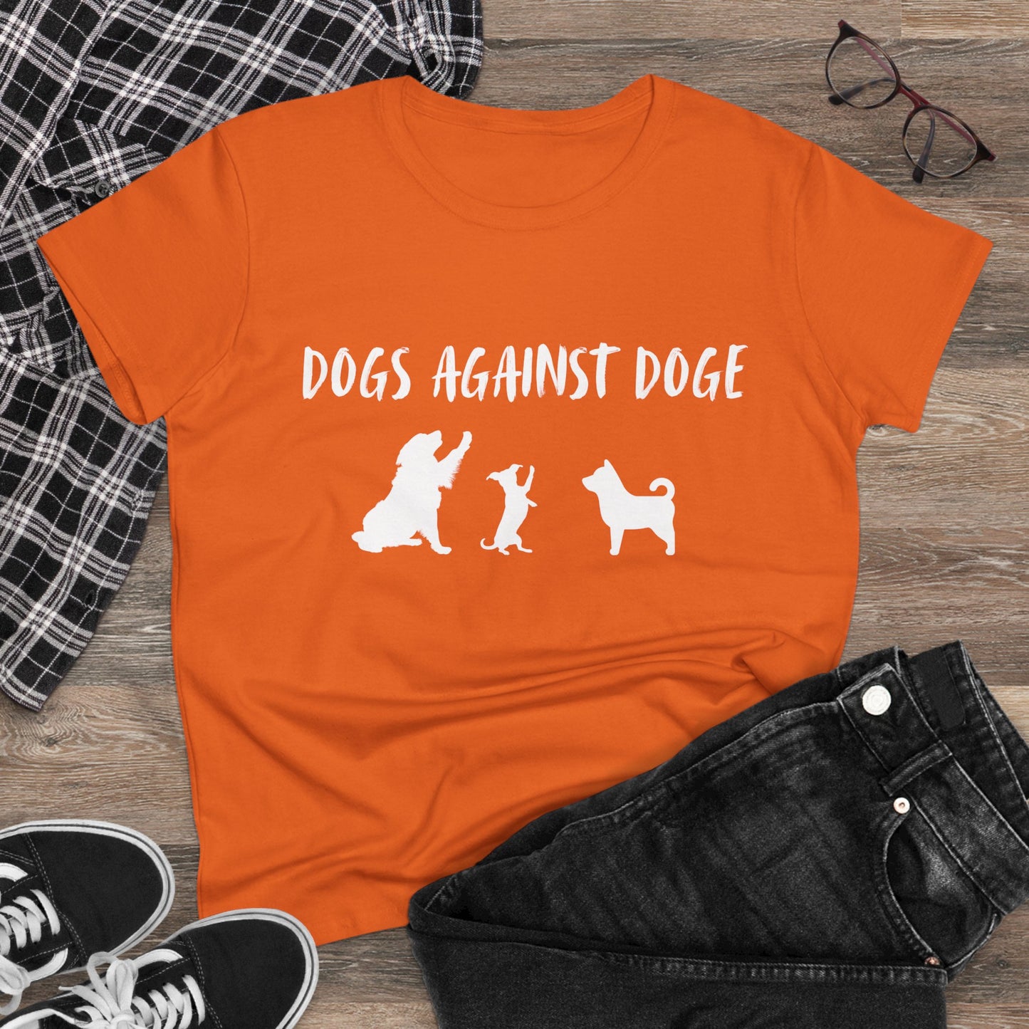 Color Edition: Women's Dogs Against DOGE Cotton Tee