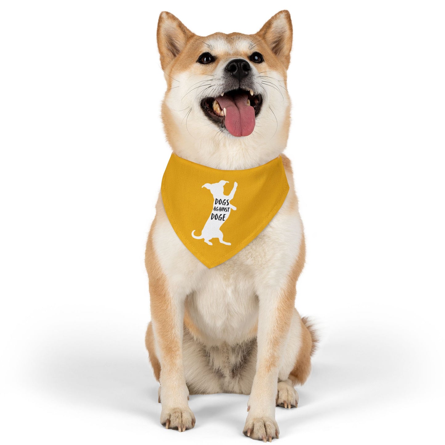 Yellow Wiener Dogs Against DOGE Pet Bandana Collar