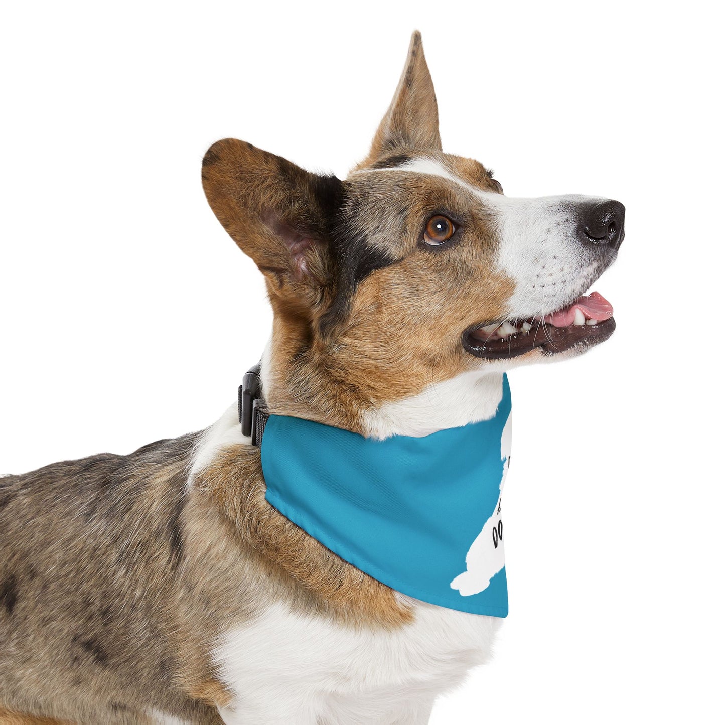 Turquoise Dogs Against DOGE Raised Paw Pet Bandana Collar