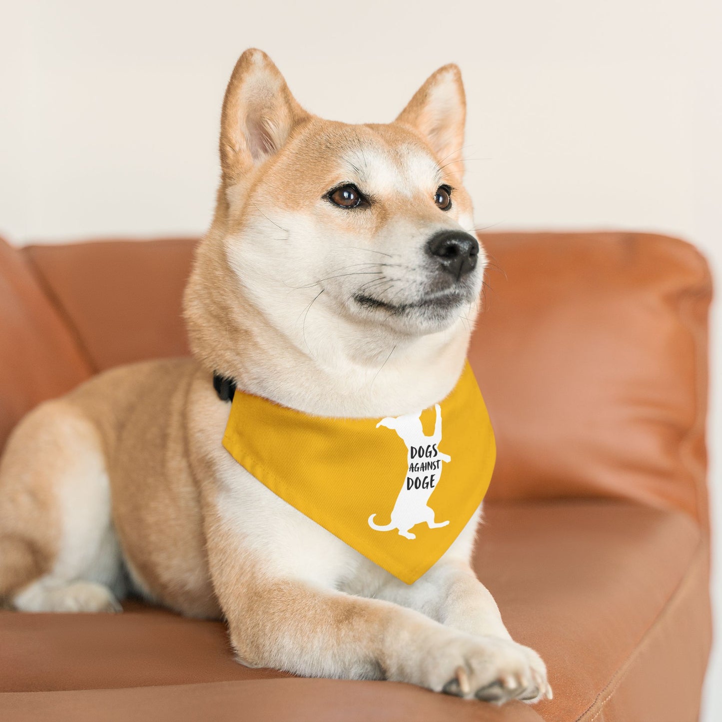 Yellow Wiener Dogs Against DOGE Pet Bandana Collar