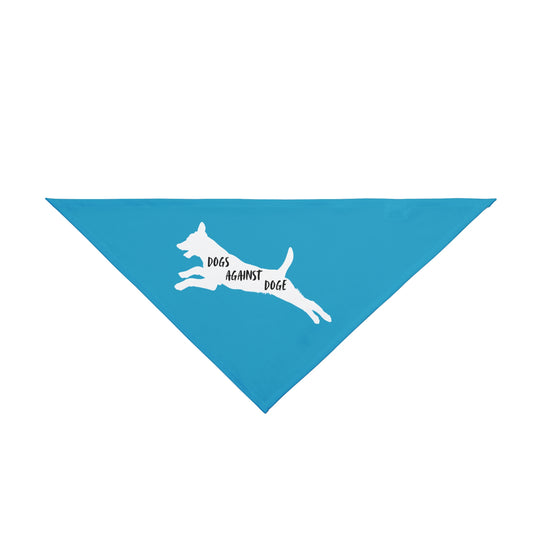 Turquoise Lunging Pup Dogs Against DOGE Pet Bandana