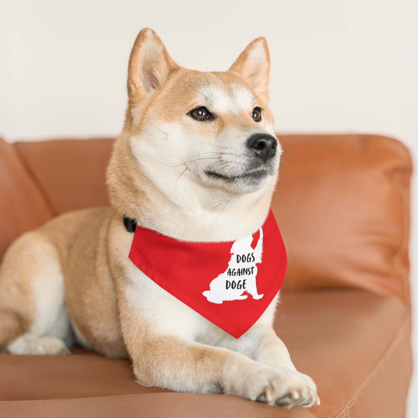Red Dogs Against DOGE Raised Paw Pet Bandana Collar