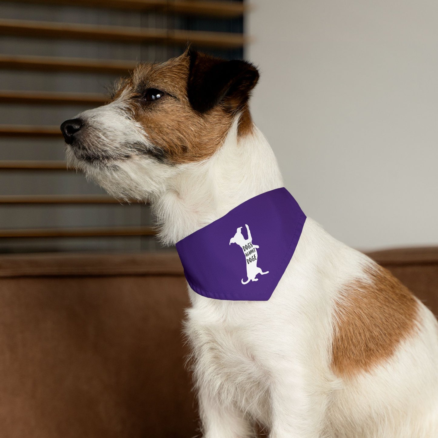 Purple Wiener Dogs Against DOGE Pet Bandana Collar