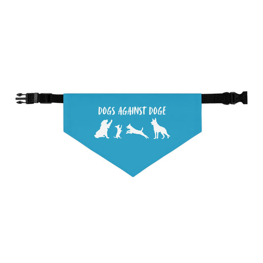 Turquoise Dogs Against DOGE Protesting Pups Pet Bandana Collar - Stylish Accessory for Dog Lovers