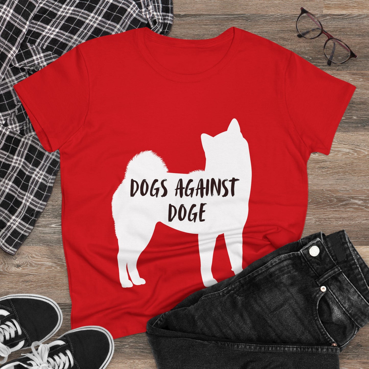 Color Edition: Shiba Inu Women's Dogs Against DOGE Cotton Tee