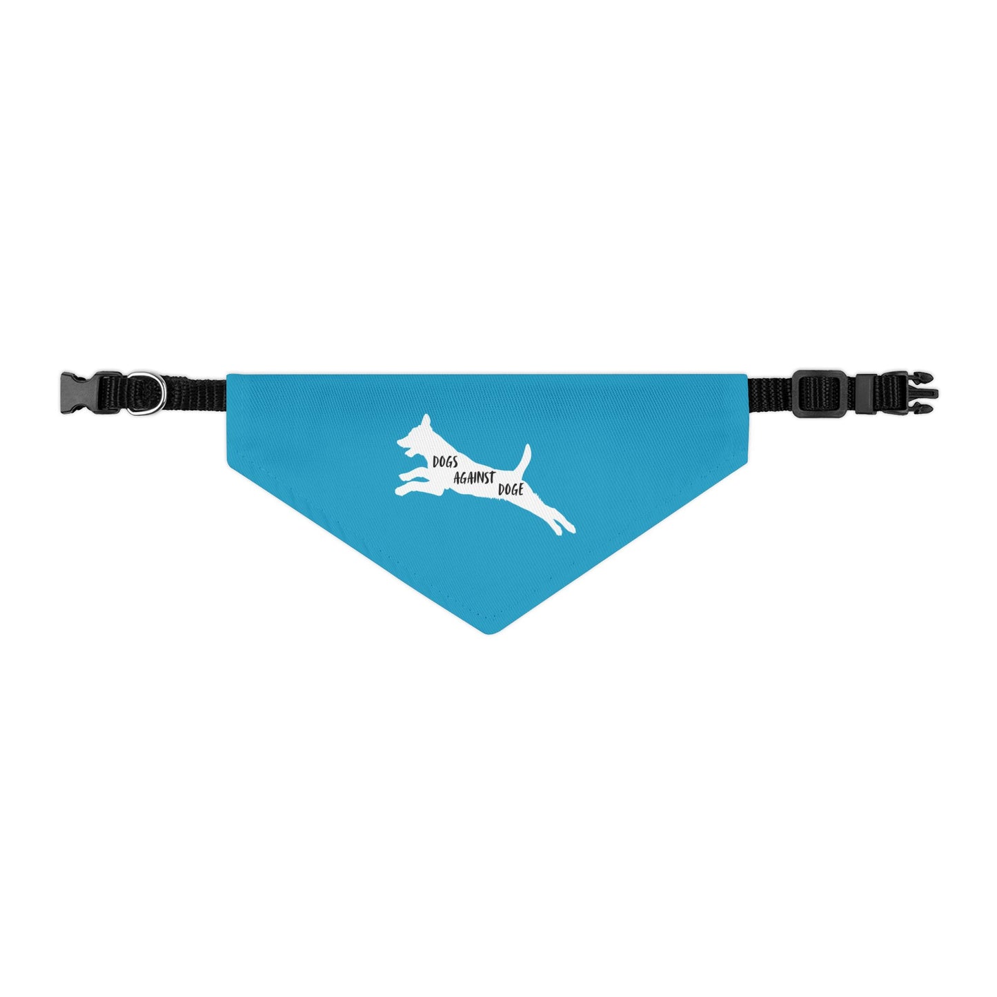 Turquoise Dogs Against DOGE Lunging Pup Pet Bandana Collar