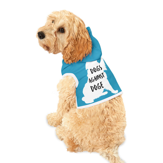 Turquoise Dogs Against DOGE Raised Paw Pet Hoodie