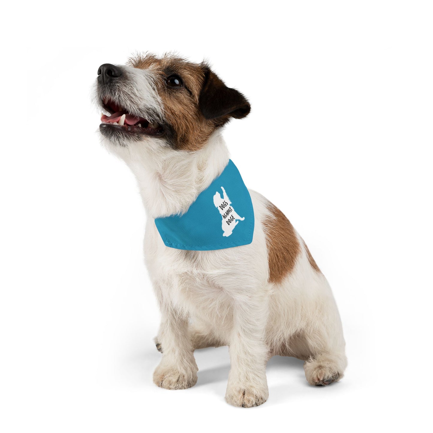 Turquoise Dogs Against DOGE Raised Paw Pet Bandana Collar