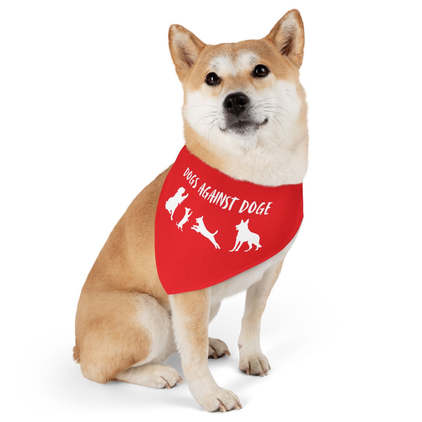 Red Dogs Against DOGE Protesting Pups Pet Bandana Collar - Stylish Accessory for Dog Lovers