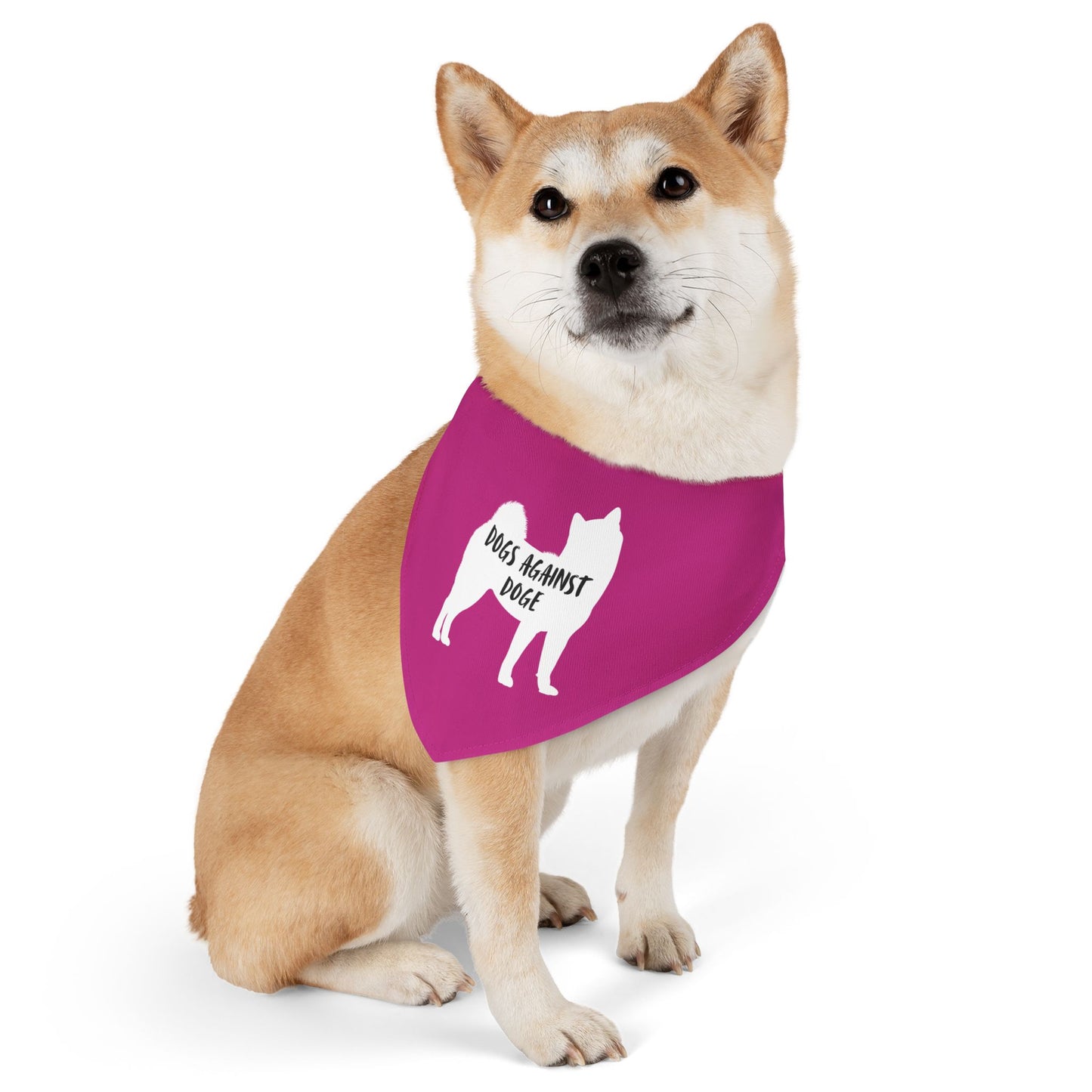 Hot Pink Dogs Against DOGE Shiba Inu Pet Bandana Collar
