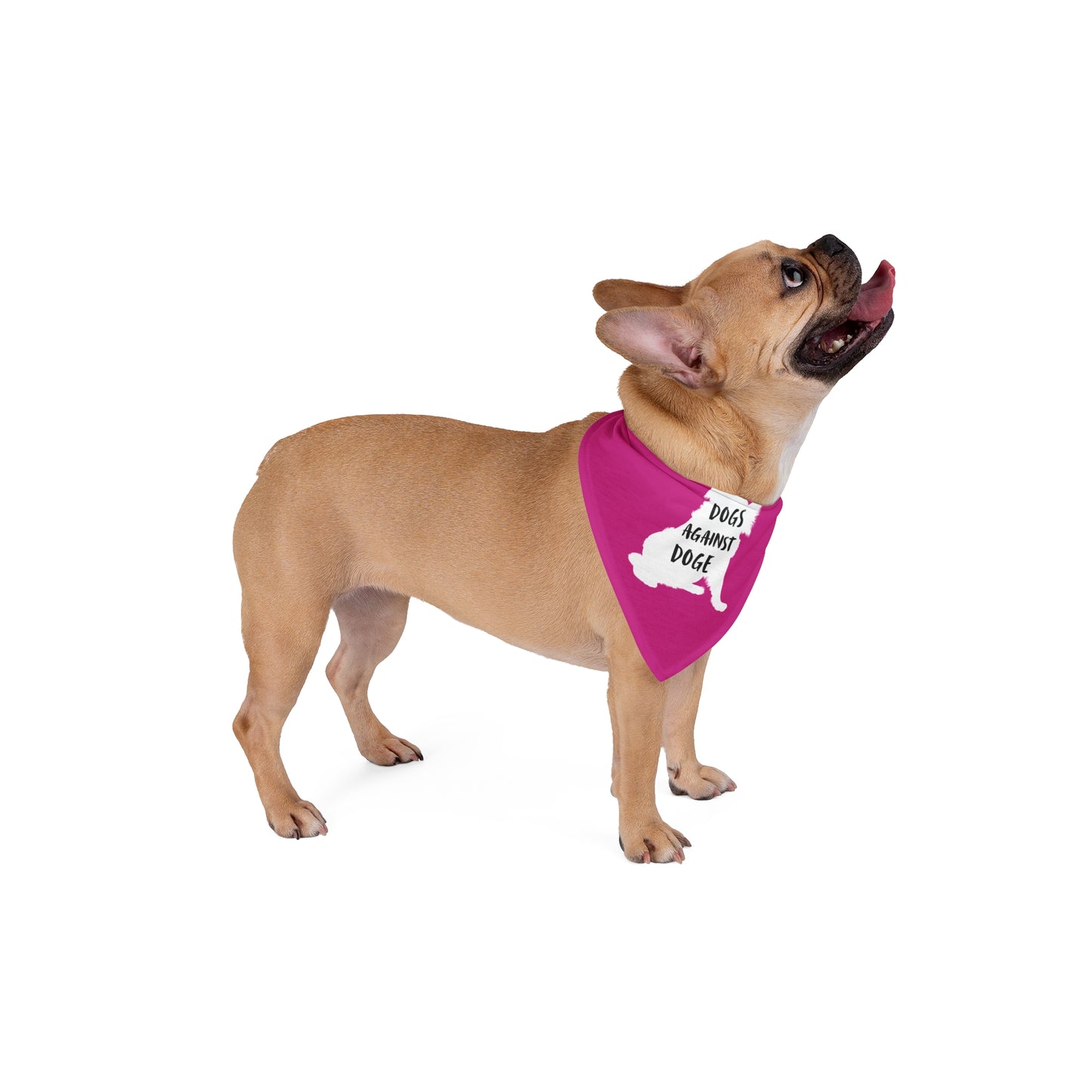 Hot Pink Raised Paw Dogs Against DOGE Pet Bandana