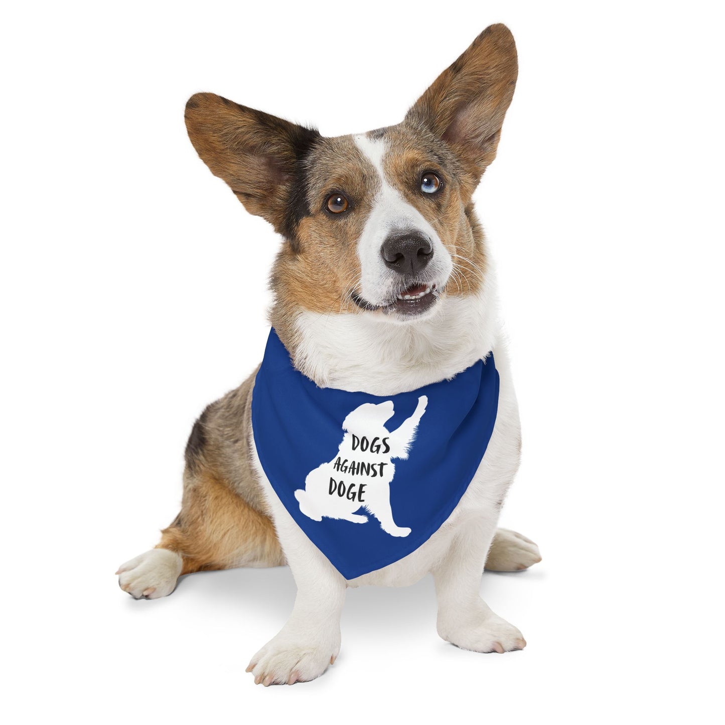 Blue Dogs Against DOGE Raised Paw Pet Bandana Collar