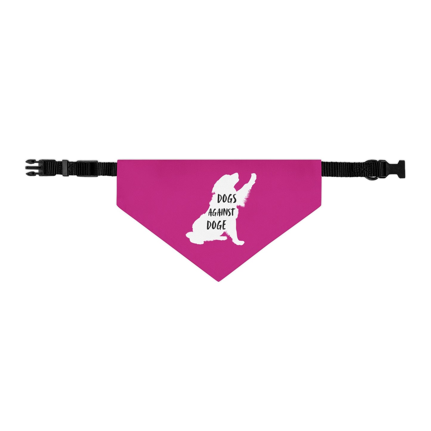 Hot Pink Dogs Against DOGE Raised Paw Pet Bandana Collar